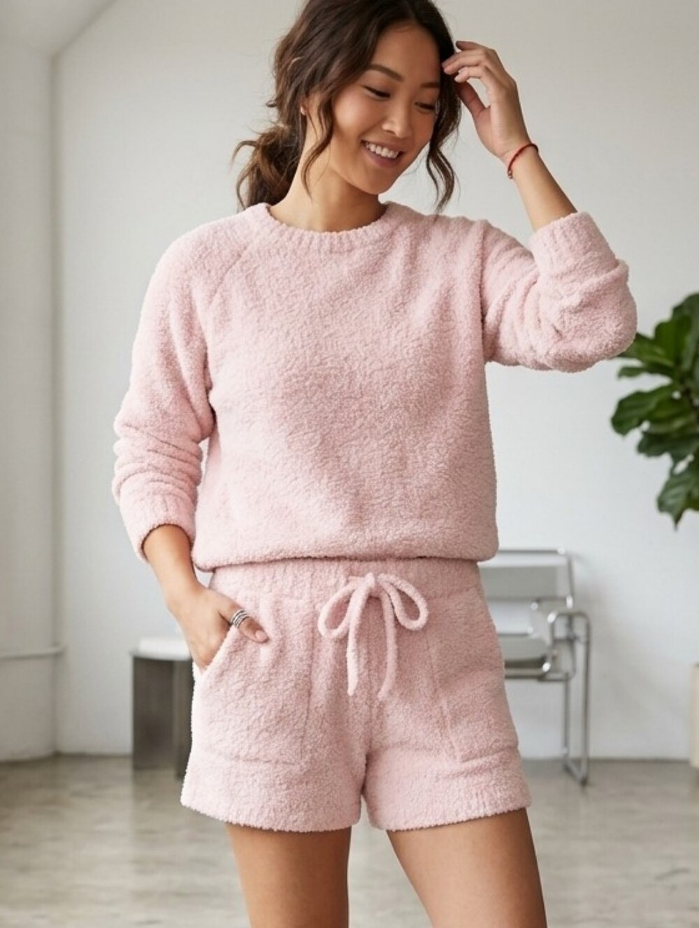 Cozy Knit Set in Blush Pink